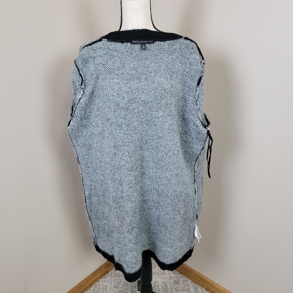 White House Black Market Gray/Black Fuzzy Wool/Alpaca Blend Cardigan Sweater XL - Picture 10 of 14